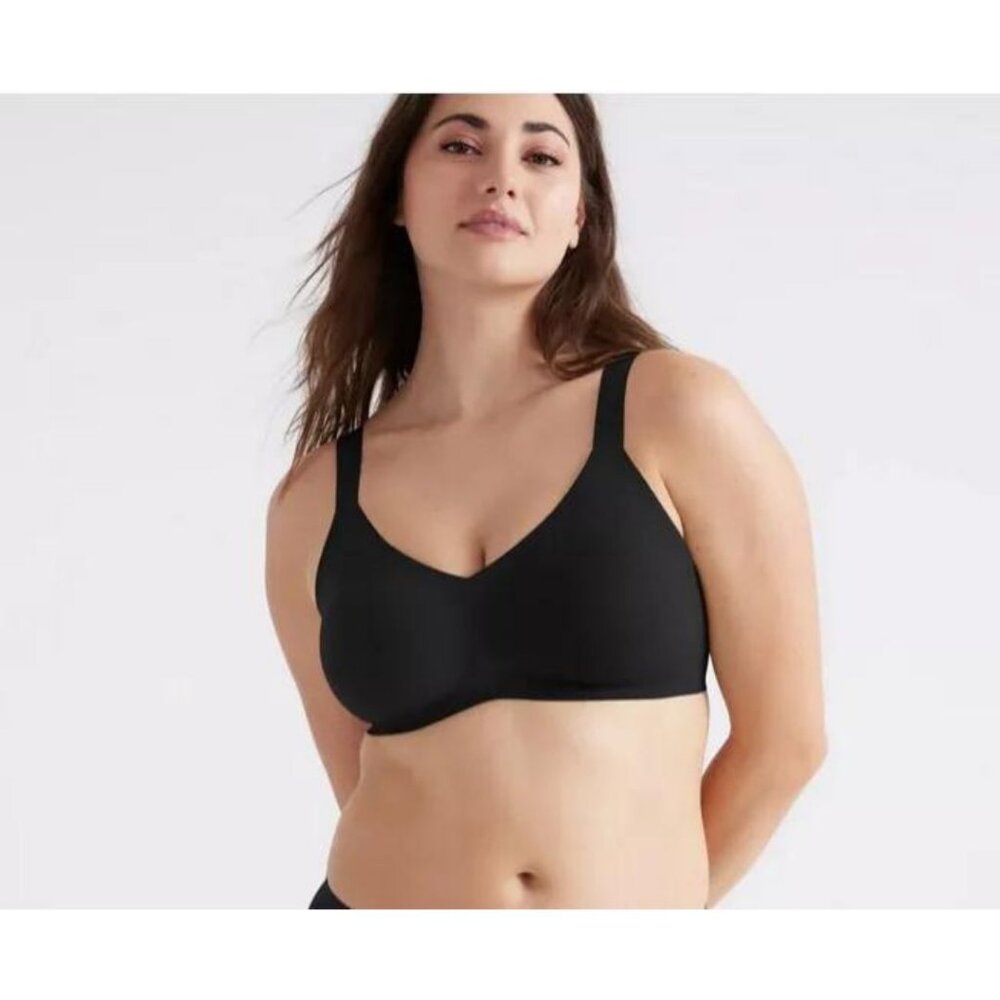 Knix Padded V-Neck Evolution Bra Black Size 7+ (38E, 36F, 38F)